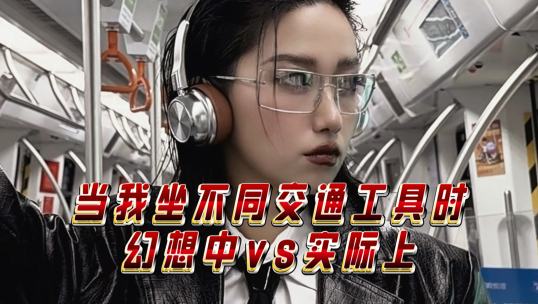当我坐不同交通工具时，我幻想中的vs实际上的！你会这样吗哈哈哈哈