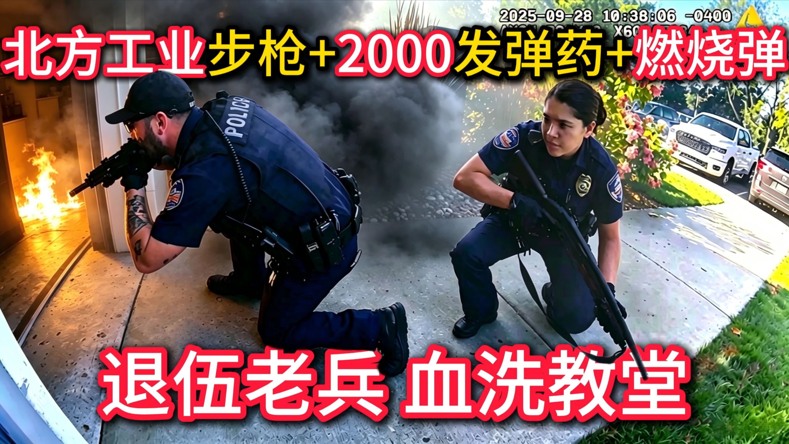 退伍军人带北方工业步枪+2千发弹药+燃烧弹血洗大教堂，警民联手惊天大营救！